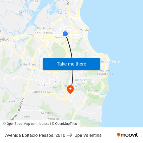 Avenida Epitacio Pessoa, 2010 to Upa Valentina map