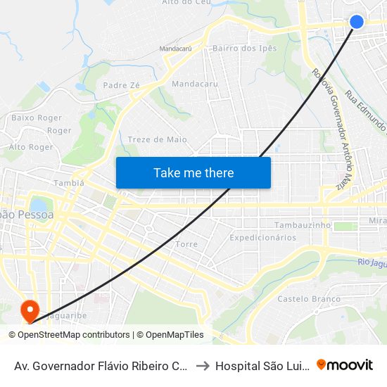 Av. Governador Flávio Ribeiro Coutinho, 806 to Hospital São Luiza Ltda map