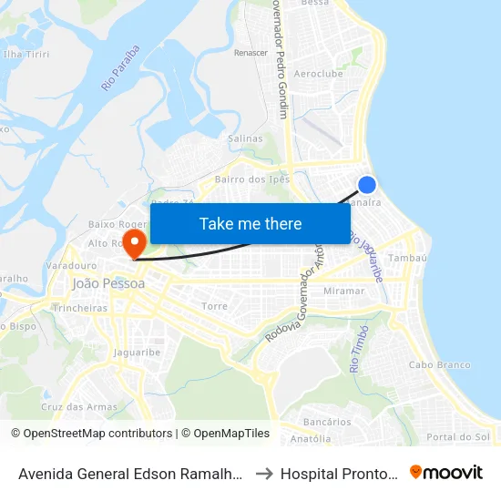Avenida General Edson Ramalho, 913 to Hospital Prontovida map