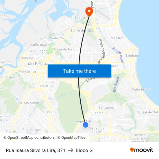 Rua Isaura Silveira Lira, 371 to Bloco G map
