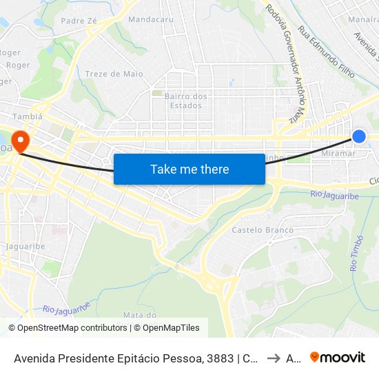 Avenida Presidente Epitácio Pessoa, 3883 | Controladoria Geral Da União to AMIP map