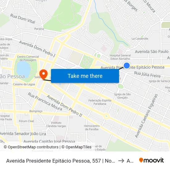 Avenida Presidente Epitácio Pessoa, 557 | Nova Diagnóstico to AMIP map
