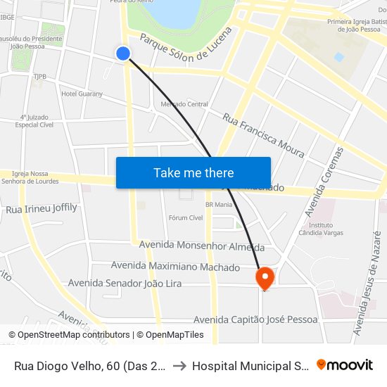 Rua Diogo Velho, 60 (Das 20:00 À 00:00) to Hospital Municipal Santa Isabel map