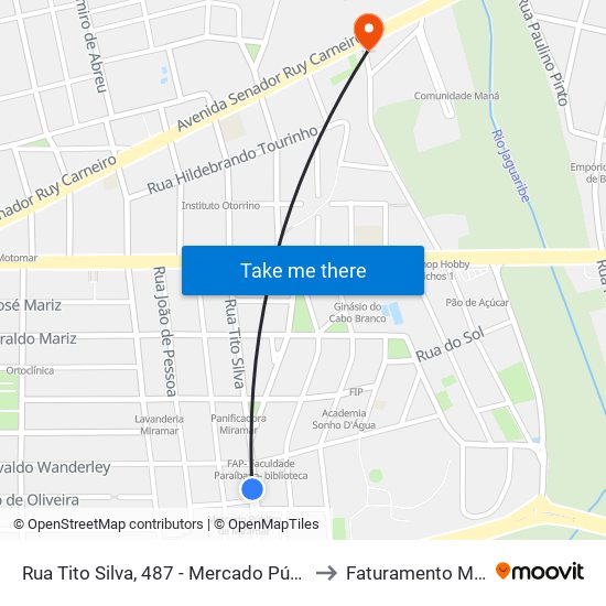 Rua Tito Silva, 487 - Mercado Público De Miramar to Faturamento Magnetom map