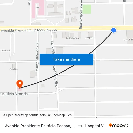 Avenida Presidente Epitácio Pessoa, 2472 - Gvt to Hospital Visão map