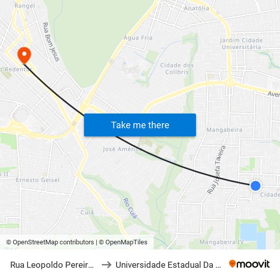 Rua Leopoldo Pereira Lima, 145-193 to Universidade Estadual Da Paraíba - Campus V map