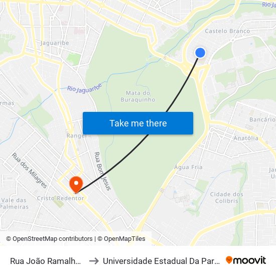 Rua João Ramalho Leite, 267 to Universidade Estadual Da Paraíba - Campus V map