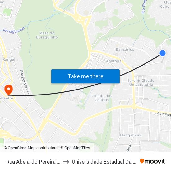 Rua Abelardo Pereira Dos Santos, 105 to Universidade Estadual Da Paraíba - Campus V map