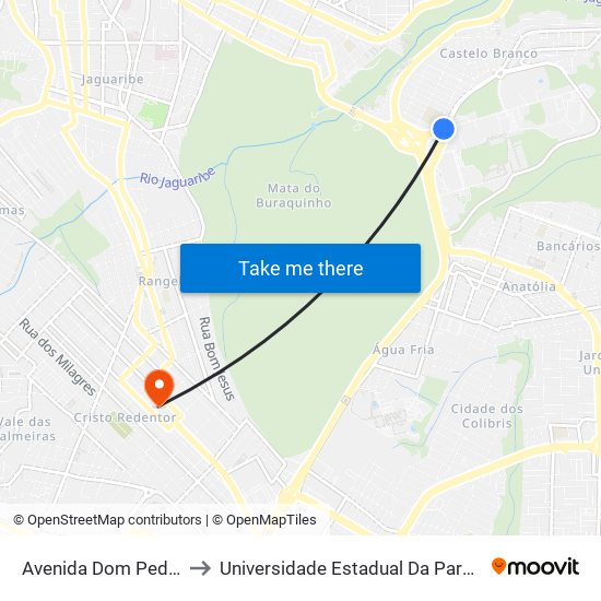 Avenida Dom Pedro Ii, 4103 to Universidade Estadual Da Paraíba - Campus V map