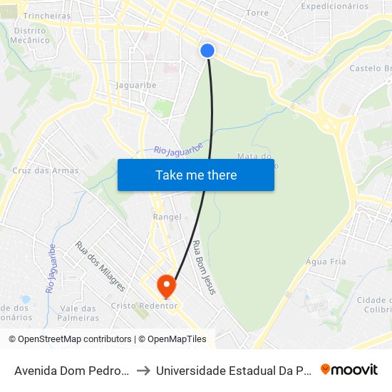 Avenida Dom Pedro Ii, 1896-1920 to Universidade Estadual Da Paraíba - Campus V map