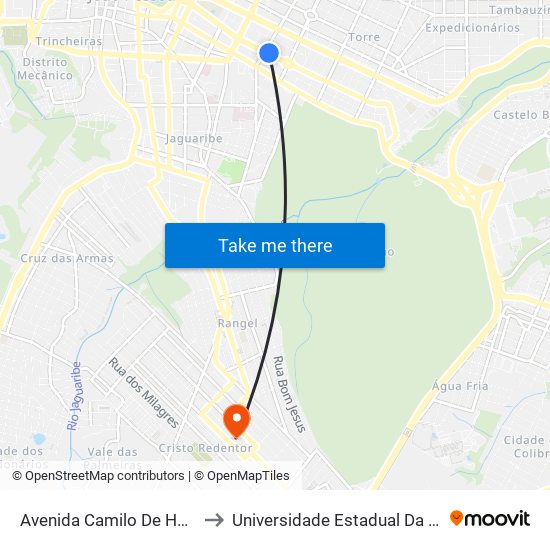 Avenida Camilo De Holanda, 984-1062 to Universidade Estadual Da Paraíba - Campus V map