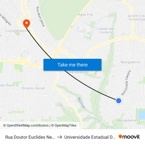 Rua Doutor Euclides Neiva De Oliveira, 2375 to Universidade Estadual Da Paraíba - Campus V map