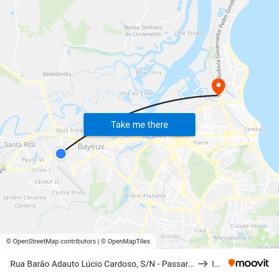 Rua Barão Adauto Lúcio Cardoso, S/N - Passarela Várzea Nova to Iesp map