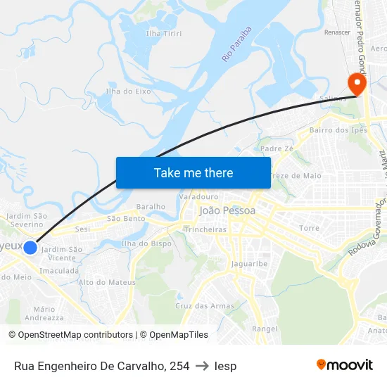 Rua Engenheiro De Carvalho, 254 to Iesp map