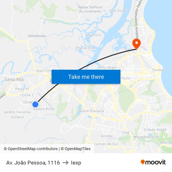 Av. João Pessoa, 1116 to Iesp map