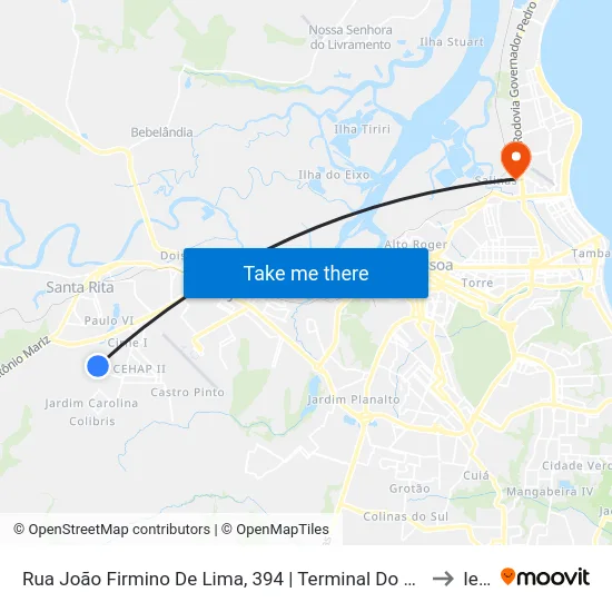 Rua João Firmino De Lima, 394 | Terminal Do Plano De Vida to Iesp map