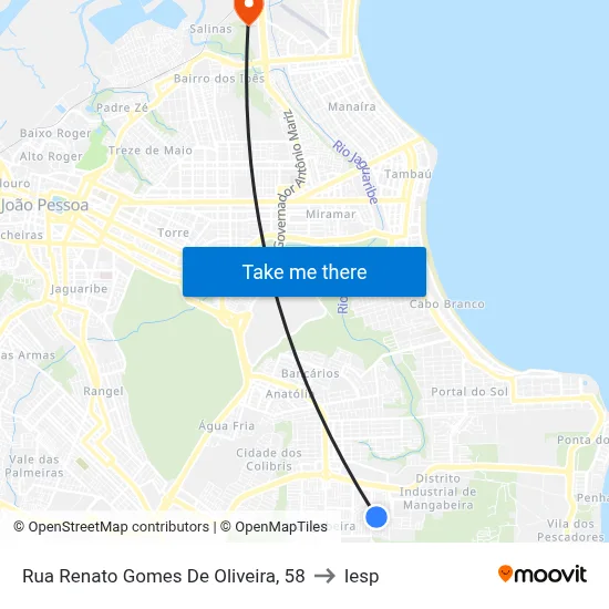 Rua Renato Gomes De Oliveira, 58 to Iesp map