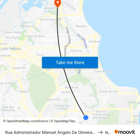Rua Administrador Manoel Ângelo De Oliveira, 184 to Iesp map