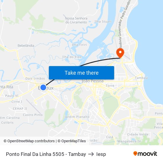 Ponto Final Da Linha 5505 - Tambay to Iesp map