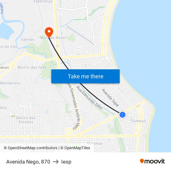 Avenida Nego, 870 to Iesp map