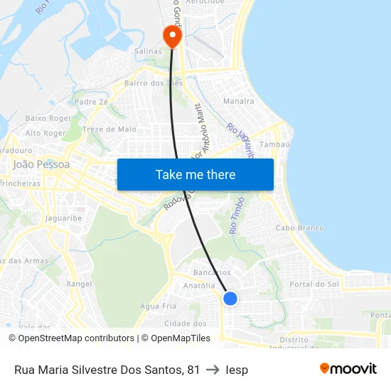 Rua Maria Silvestre Dos Santos, 81 to Iesp map
