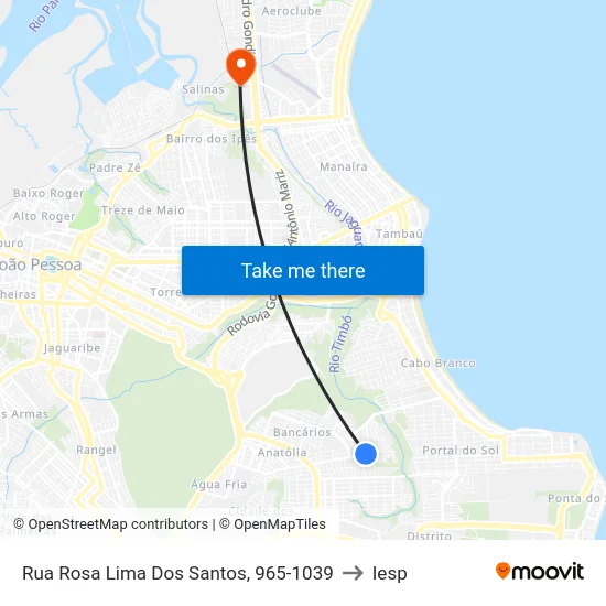 Rua Rosa Lima Dos Santos, 965-1039 to Iesp map
