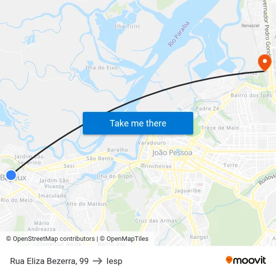 Rua Eliza Bezerra, 99 to Iesp map
