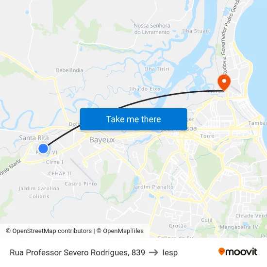 Rua Professor Severo Rodrigues, 839 to Iesp map