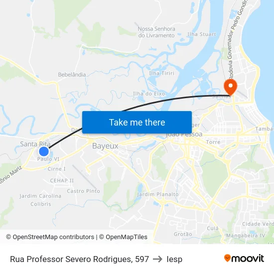 Rua Professor Severo Rodrigues, 597 to Iesp map
