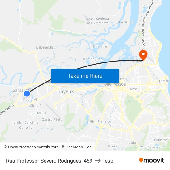 Rua Professor Severo Rodrigues, 459 to Iesp map