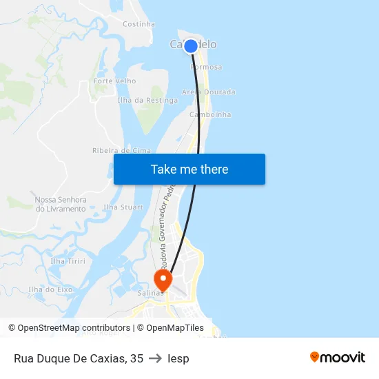 Rua Duque De Caxias, 35 to Iesp map
