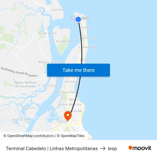 Terminal Cabedelo | Linhas Metropolitanas to Iesp map