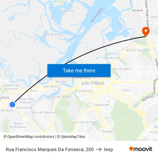 Rua Francisco Marques Da Fonseca, 200 to Iesp map