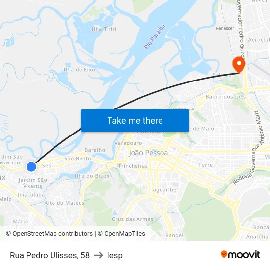 Rua Pedro Ulisses, 58 to Iesp map