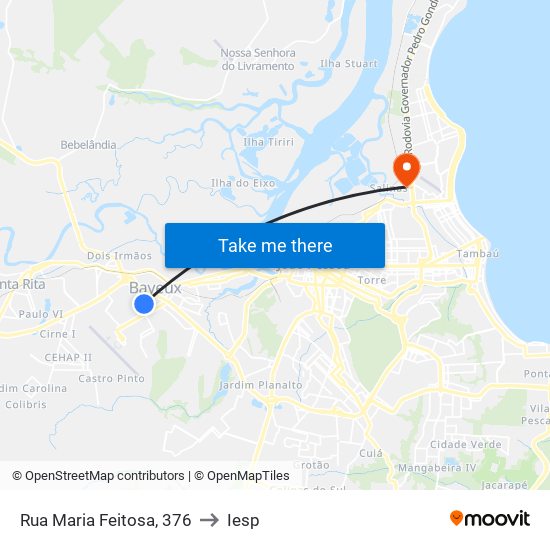 Rua Maria Feitosa, 376 to Iesp map