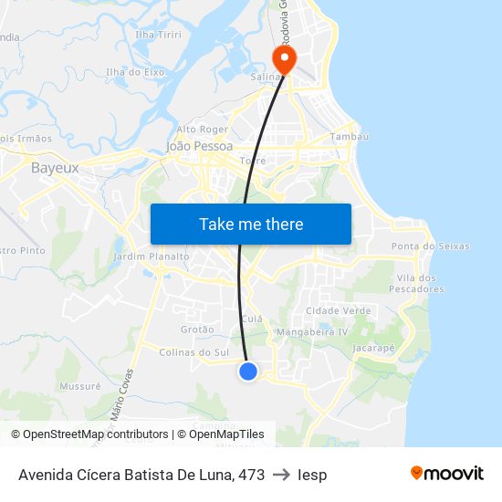 Avenida Cícera Batista De Luna, 473 to Iesp map