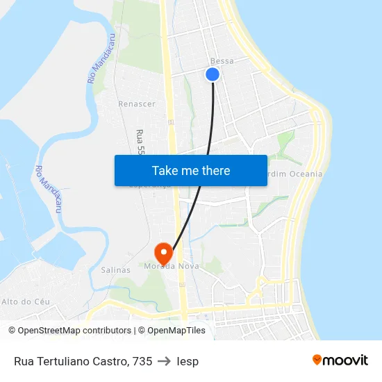 Rua Tertuliano Castro, 735 to Iesp map
