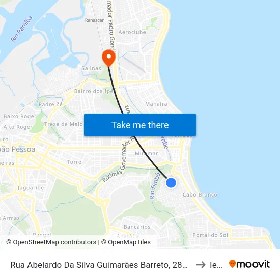 Rua Abelardo Da Silva Guimarães Barreto, 288-338 to Iesp map