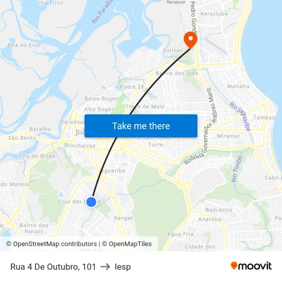 Rua 4 De Outubro, 101 to Iesp map