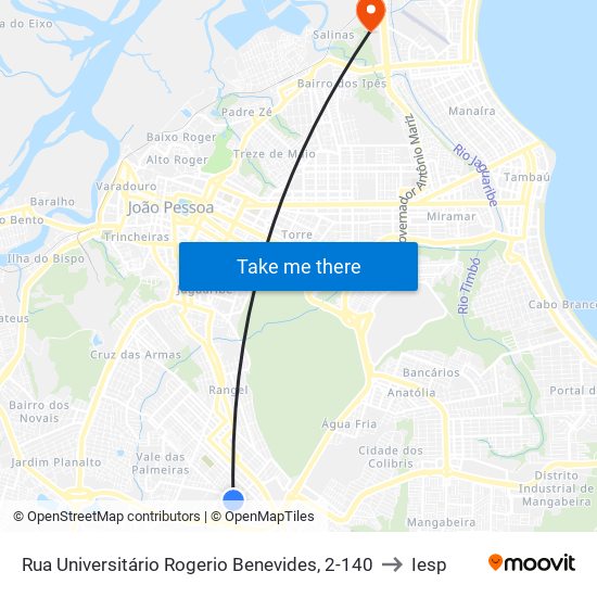 Rua Universitário Rogerio Benevides, 2-140 to Iesp map