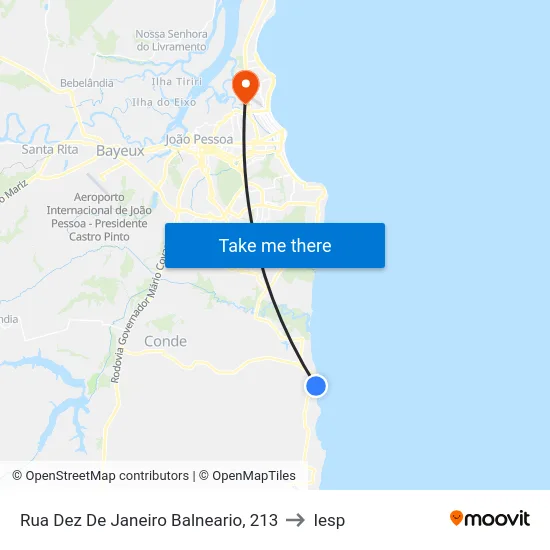 Rua Dez De Janeiro Balneario, 213 to Iesp map
