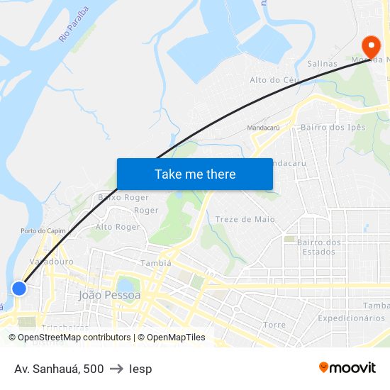 Av. Sanhauá, 500 to Iesp map