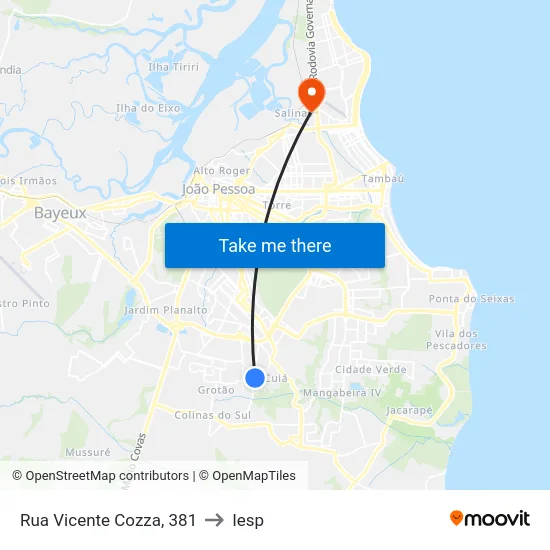 Rua Vicente Cozza, 381 to Iesp map