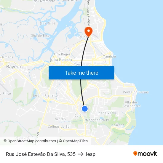 Rua José Estevão Da Silva, 535 to Iesp map