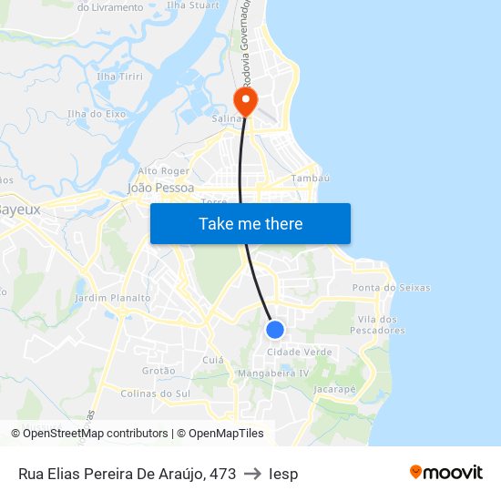 Rua Elias Pereira De Araújo, 473 to Iesp map