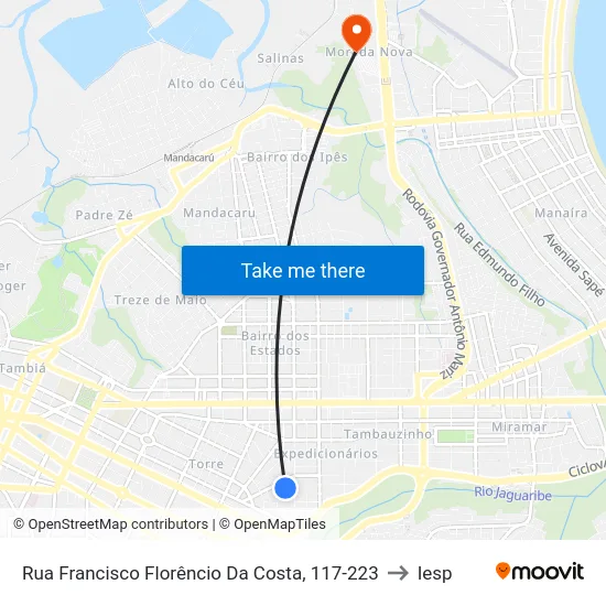 Rua Francisco Florêncio Da Costa, 117-223 to Iesp map