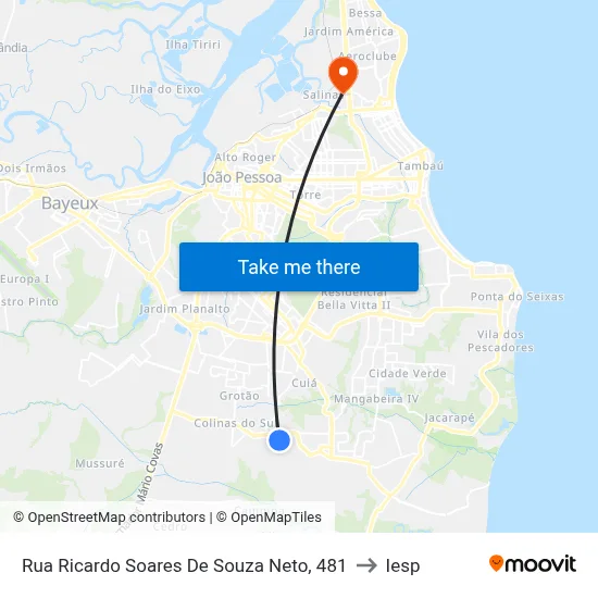 Rua Ricardo Soares De Souza Neto, 481 to Iesp map