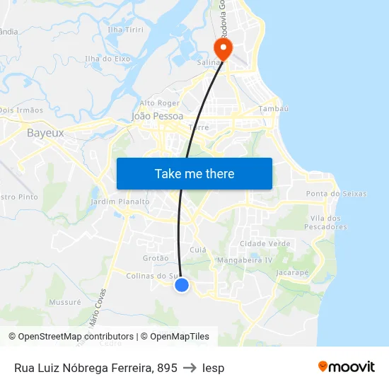 Rua Luiz Nóbrega Ferreira, 895 to Iesp map