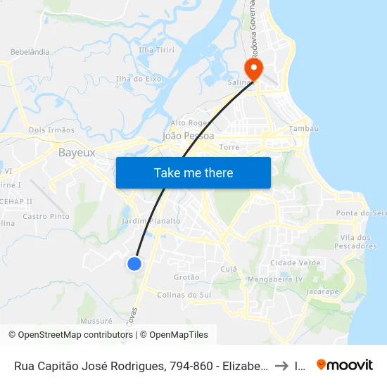 Rua Capitão José Rodrigues, 794-860 - Elizabeth (Sentido Centro) to Iesp map