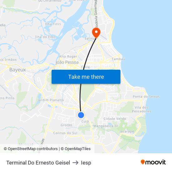 Terminal Do Ernesto Geisel to Iesp map